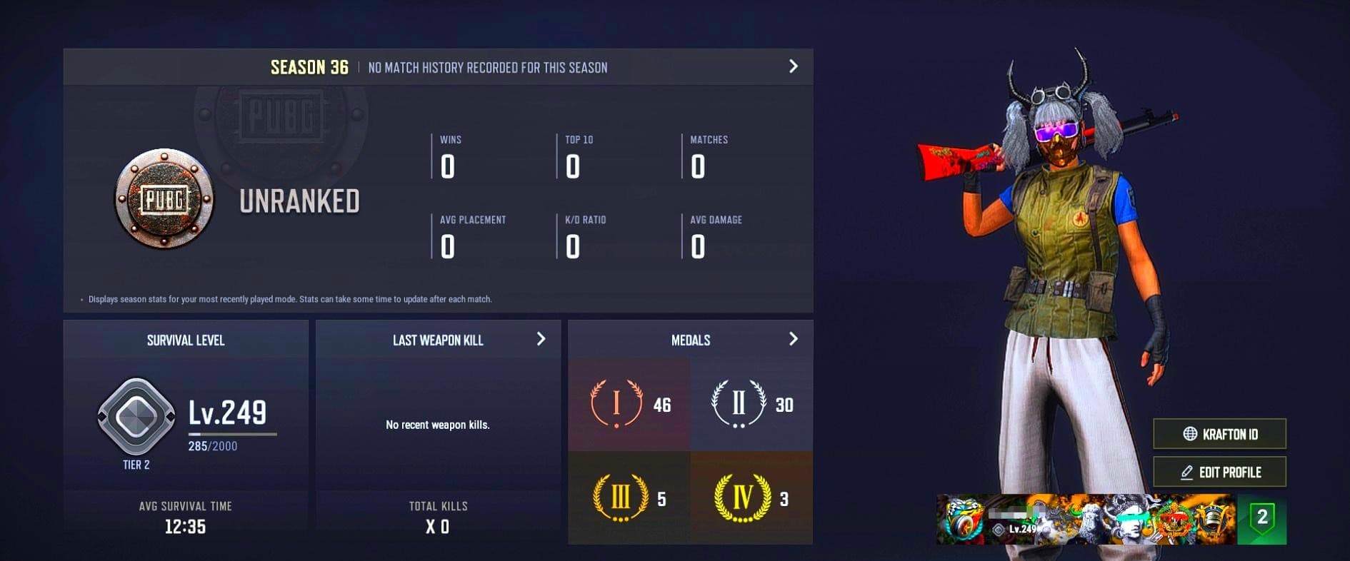 Emerald Smoke Grenade, Hi-top Trainers (Red), Duncan's Infiltrator Handwraps, Jonathan Kamau, Snow Glasses, Demon Biker Horns, PGC 2021 Contingent Chaos Mask, PLAYERUNKNOWN's Bandana, Heavy Fur Coat (Black), Polar Bear Feet, Rash Beixli Xtra Tough Jacket, Harley Quinn's Hair, Rash Beixli Xtra Tough Jacket, PKL 2019 Phase 2 Jacket, StreamerOne, Full Autumn — M416, GLL Grand Slam Sweatshirt, DOUYU T-shirt - 1